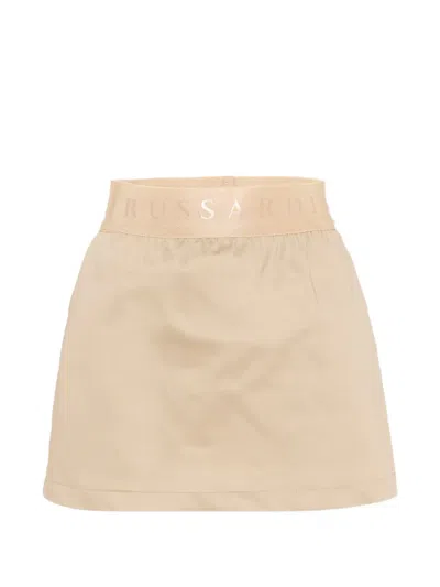 Trussardi Junior Kids' Logo-waistband Skirt In Neutral