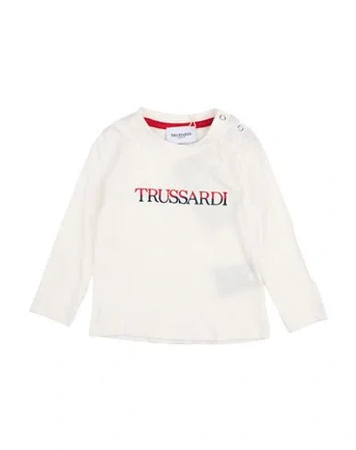 Trussardi Junior Babies'  Newborn Boy T-shirt White Size 3 Cotton In Neutral
