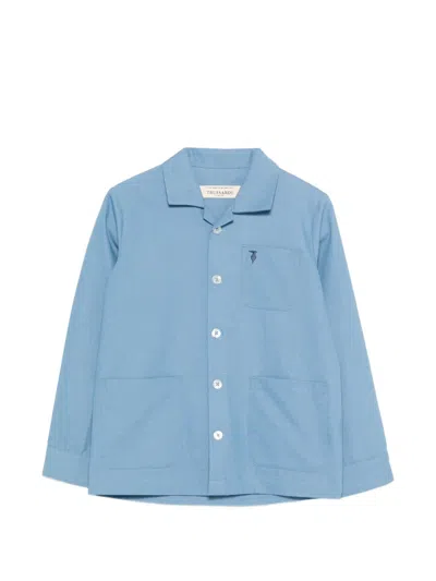 Trussardi Junior Kids' Patch Pocket Shirt In Blue