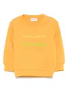 Trussardi Junior Rubberised-logo Sweatshirt In Orange
