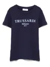 Trussardi Junior Rubberised-logo T-shirt In Blue