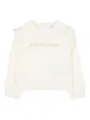 Trussardi Junior Ruffled Crew-neck Sweatshirt In White