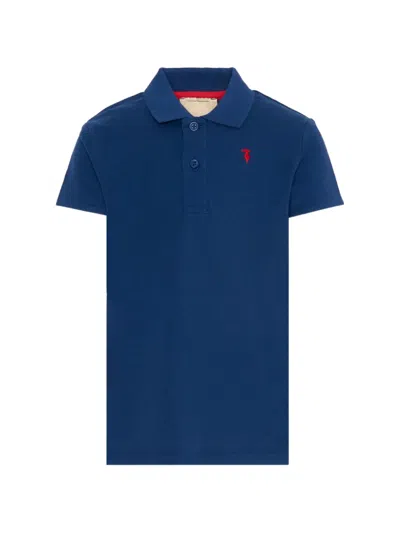 Trussardi Junior Short-sleeve Polo Shirt In Blue