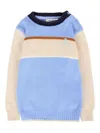 Trussardi Junior Stripe-panel Sweater In Blue