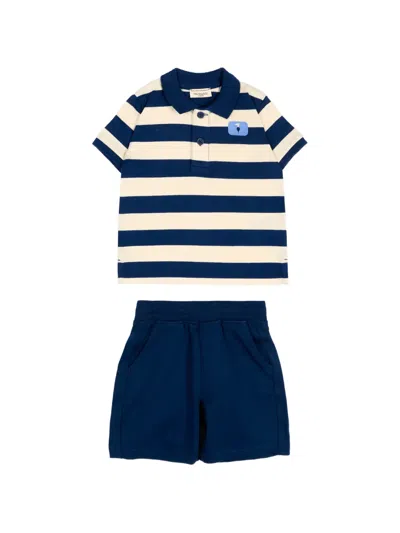 Trussardi Junior Stripe-pattern Babywear (set Of Two) In Blue