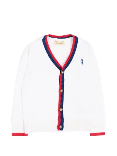 Trussardi Junior Babies' Stripe-trim Cardigan In White
