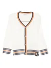 Trussardi Junior Stripe-trimmed Cardigan In White