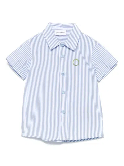 Trussardi Junior Babies' Striped Shirt In Blue