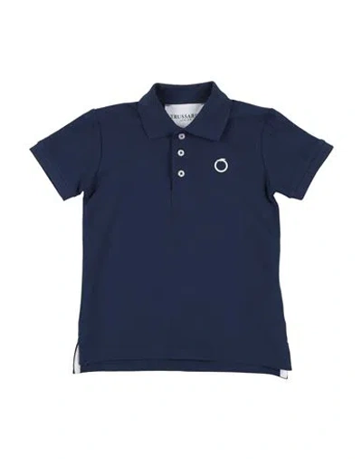 Trussardi Junior Babies'  Toddler Boy Polo Shirt Navy Size 5 Cotton In Blue
