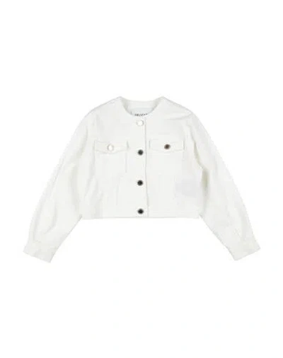 Trussardi Junior Babies'  Toddler Girl Denim Outerwear White Size 6 Cotton, Elastane