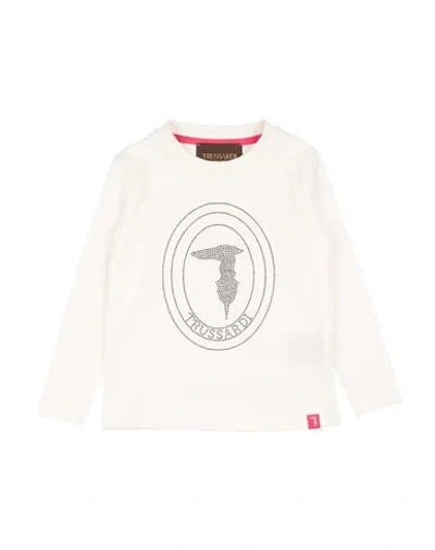 Trussardi Junior Babies'  Toddler Girl T-shirt Ivory Size 4 Cotton, Lycra In White