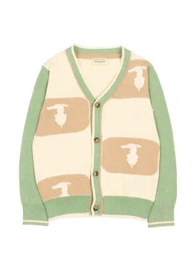 Trussardi Junior Babies' V-neck Cardigan In Green