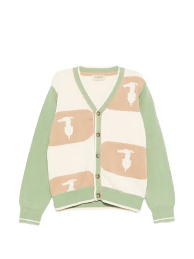 Trussardi Junior Kids' V-neck Cardigan In Green