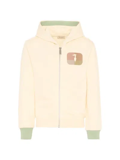 Trussardi Junior Zip Hoodie In Yellow