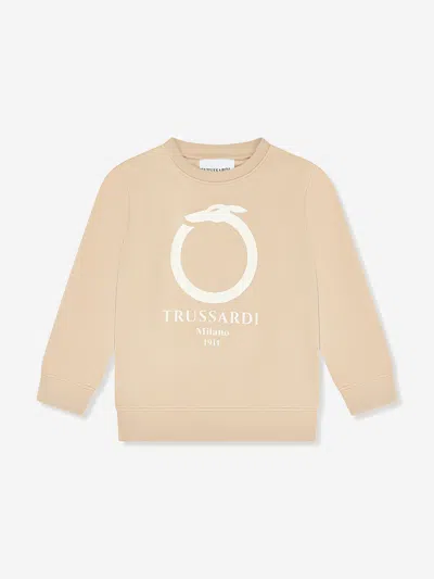 Trussardi Kids Beavi Logo Sweatshirt In Beige