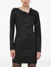 Trussardi Knot Long-sleeve Mini Dress In Black