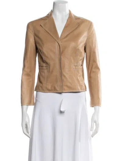 Pre-owned Trussardi Leather Blazer In Brown