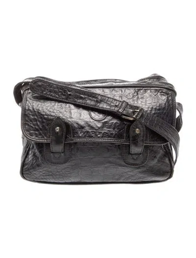 Pre-owned Trussardi Leather Crossbody Bag Vintage In Black