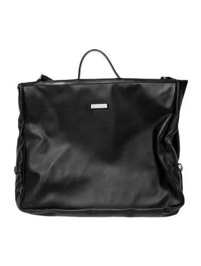Pre-owned Trussardi Leather Garment Bag In Black