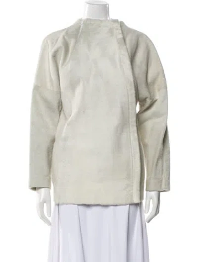 Pre-owned Trussardi Leather Jacket In Neutral