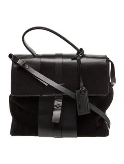 Pre-owned Trussardi Leather Top Handle Bag In Black