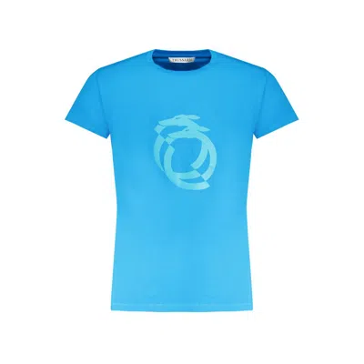 TRUSSARDI LIGHT BLUE COTTON T-SHIRT