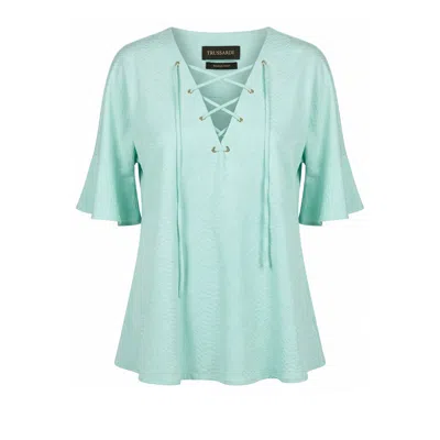Trussardi Light Blue Cotton Women Shirt