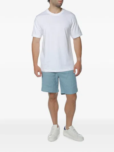 Trussardi Linen Shorts In Blue