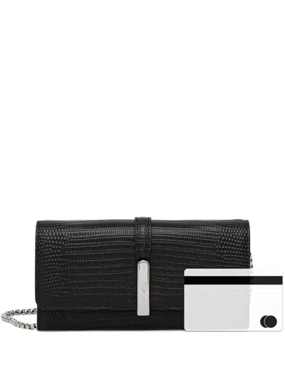 Trussardi Lizard-skin Effect Wallet In Black