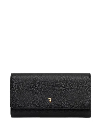 Trussardi Logo-detail Leather Wallet In Black
