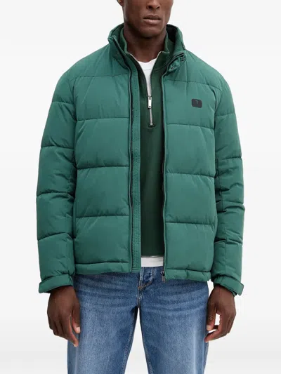 Trussardi Logo-patch Puffer Jacket In Green