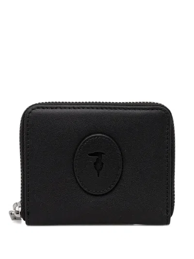 Trussardi Logo-patch Wallet In Black
