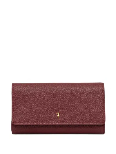 Trussardi Logo-plaque Wallet In Red