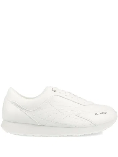Trussardi Logo-print Sneakers In White