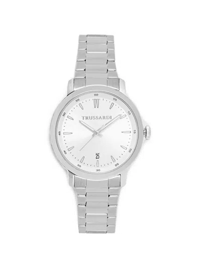 Trussardi Logo-detail 41mm Watch In Metallic