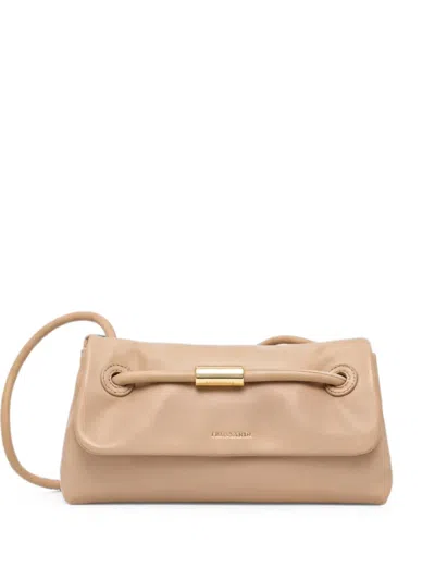 Trussardi Logo-detail Shoulder Bag In Nude