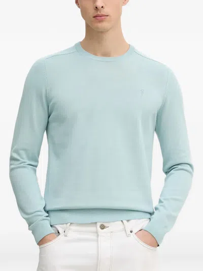 Trussardi Logo-embroidered Crew-neck Sweater In Blue