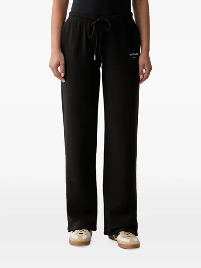 Trussardi Logo-embroidered Drawstring Track Pants In Black