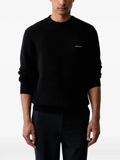 Trussardi Logo-embroidered Sweater In Black