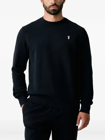Trussardi Logo-embroidered Sweatshirt In Blue