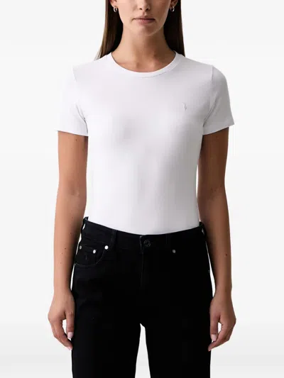 Trussardi Logo-embroidered T-shirt In White