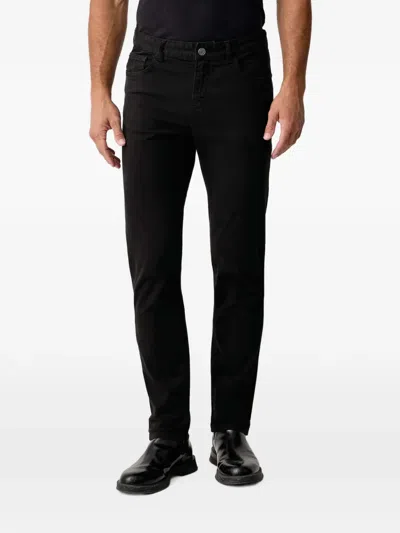Trussardi Logo-patch Slim-fit Jeans In Black