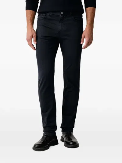 Trussardi Logo-patch Straight-leg Jeans In Black
