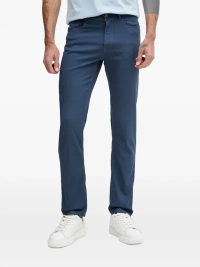 Trussardi Logo-patch Straight-leg Trousers In Black