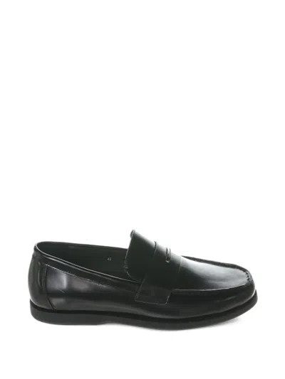 Trussardi Logo-plaque Loafers In Black