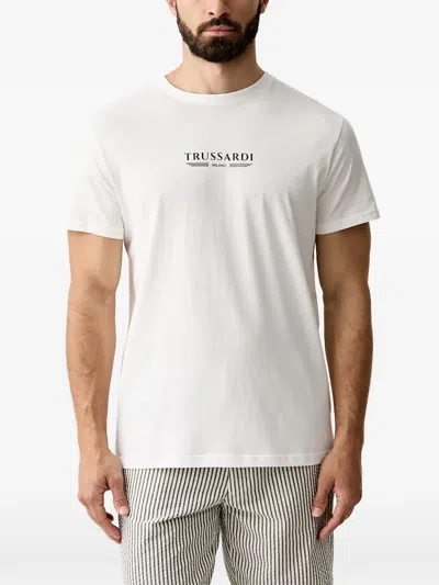 Trussardi Logo-print Cotton T-shirt In White