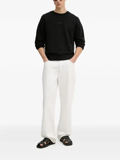Trussardi Logo-print Crew-neck Sweater In Black
