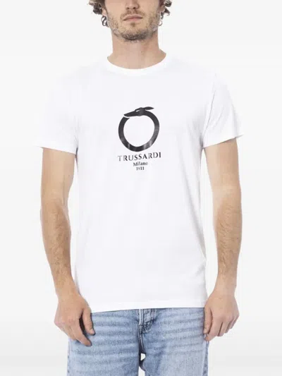 Trussardi Logo-print Crew-neck T-shirt In White