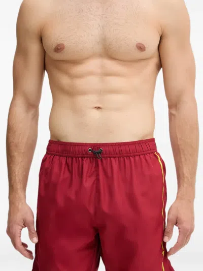 Trussardi Logo-print Drawstring Swim Shorts In Red