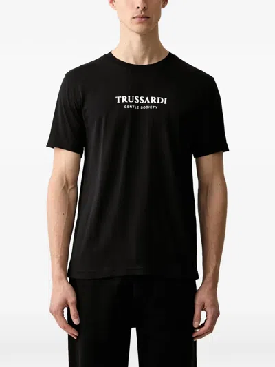 Trussardi Logo-print Short-sleeve T-shirt In Black